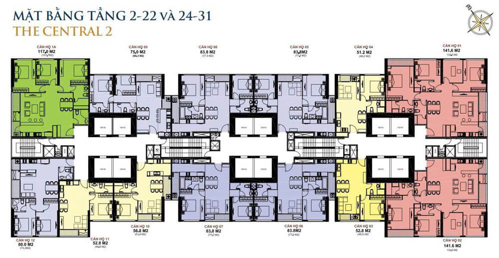 mặt bằng căn hộ cho thuê vinhomes central park