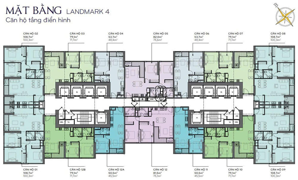 mặt bằng căn hộ cho thuê vinhomes central park