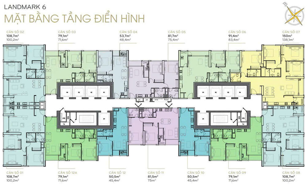 mặt bằng căn hộ cho thuê vinhomes central park