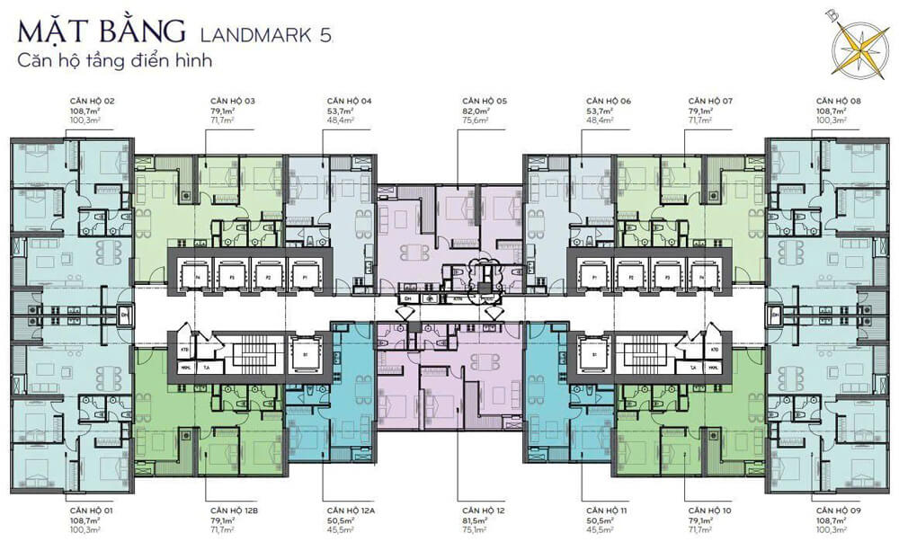 mặt bằng căn hộ cho thuê vinhomes central park