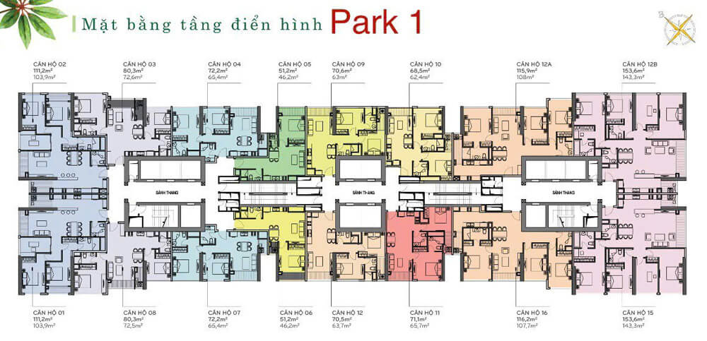 mặt bằng căn hộ cho thuê vinhomes central park
