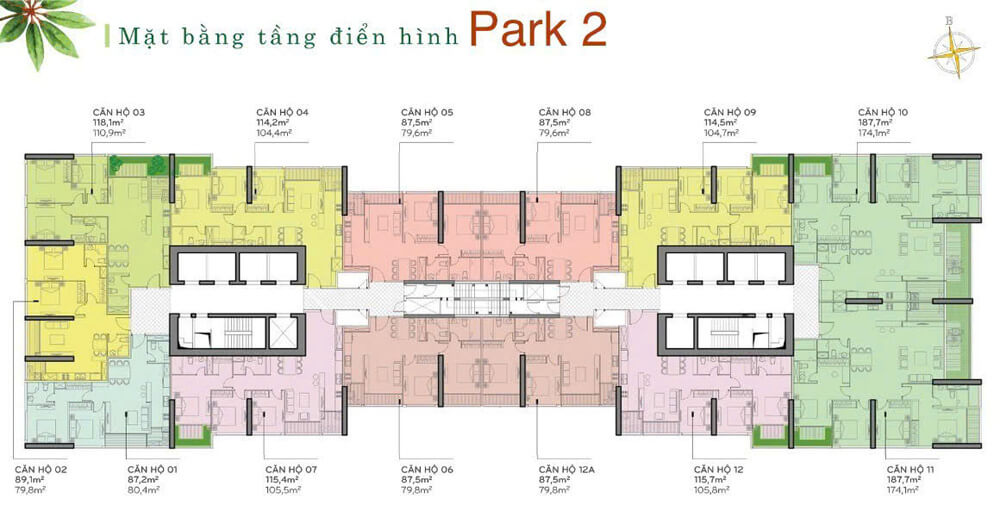 mặt bằng căn hộ cho thuê vinhomes central park