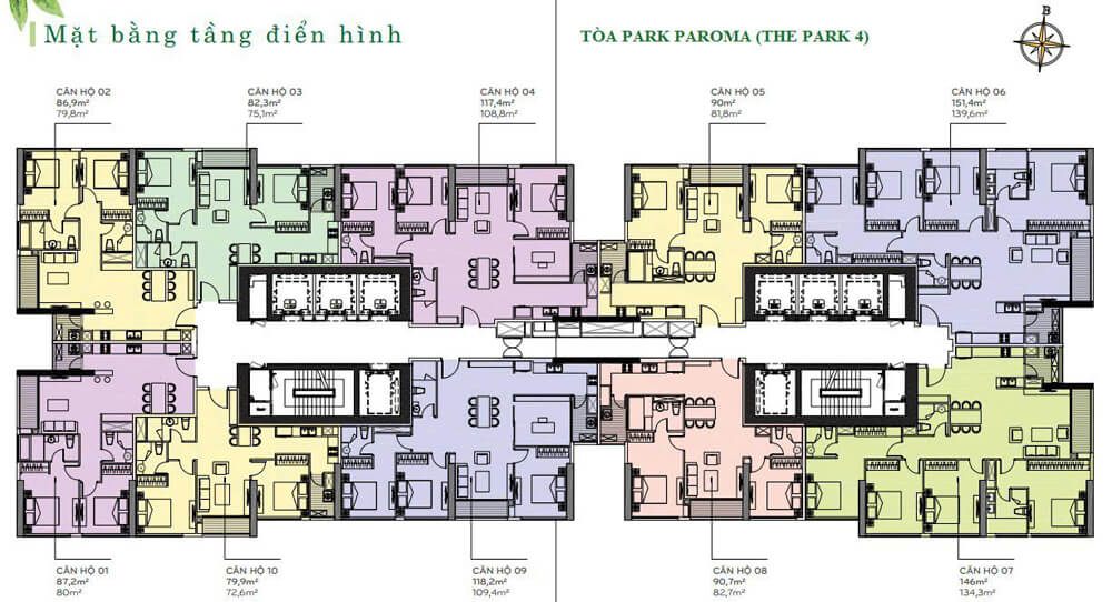 mặt bằng căn hộ cho thuê vinhomes central park