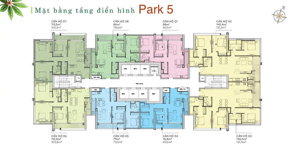 mặt bằng căn hộ cho thuê vinhomes central park