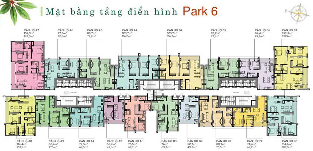 mặt bằng căn hộ cho thuê vinhomes central park