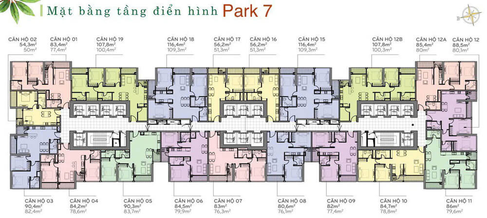 mặt bằng căn hộ cho thuê vinhomes central park