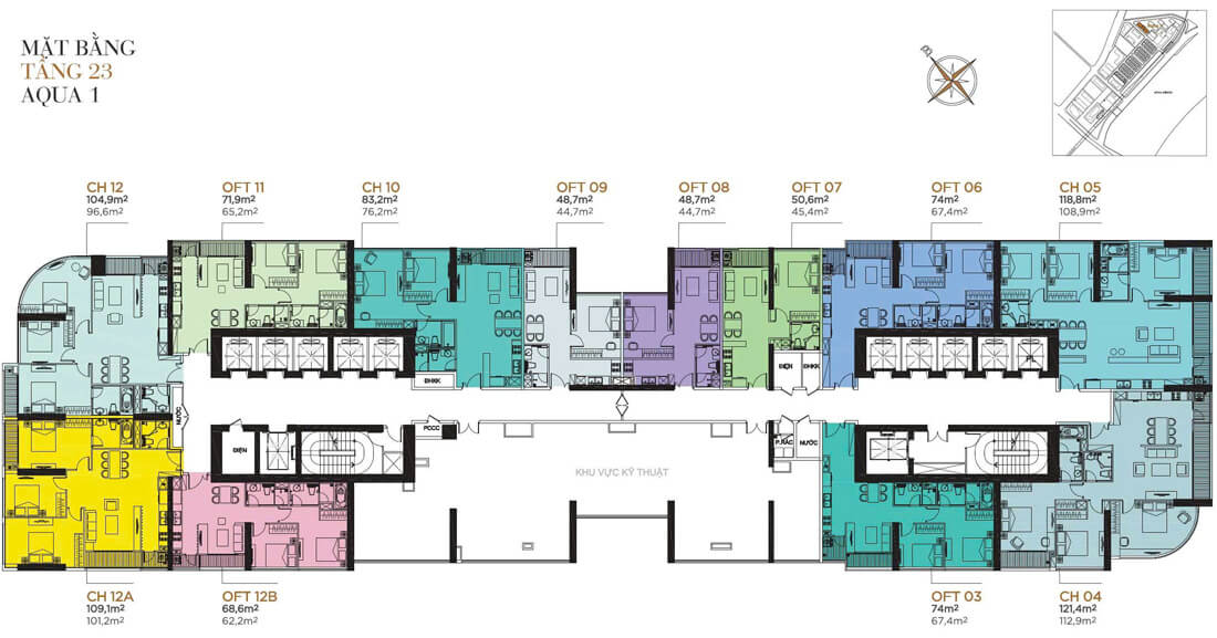 mặt bằng căn hộ golden river bason cho thuê