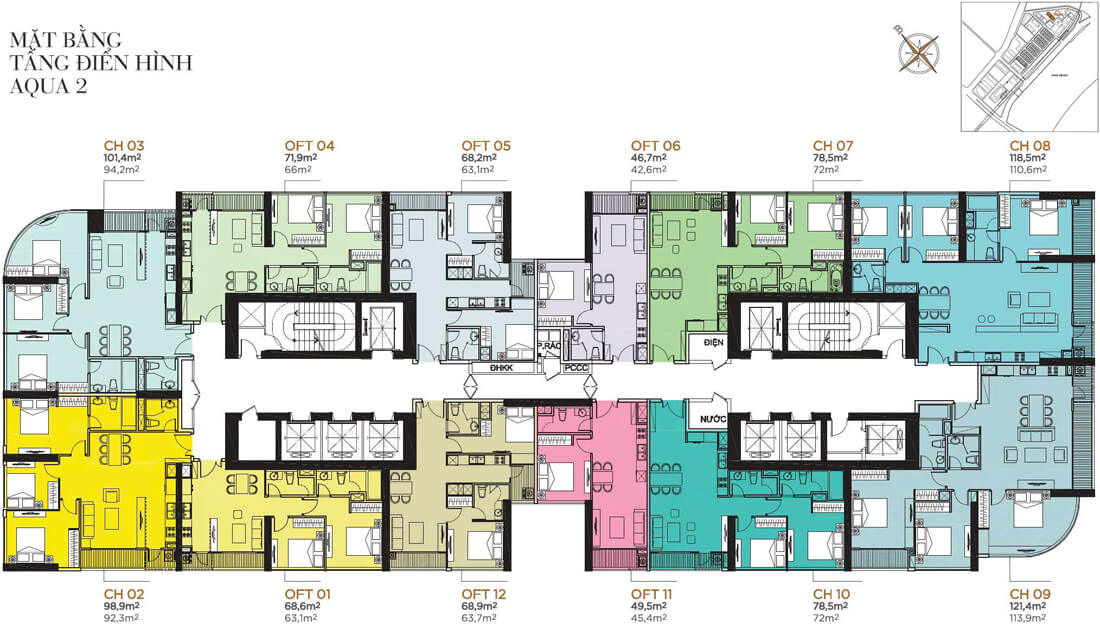 mặt bằng căn hộ golden river bason cho thuê