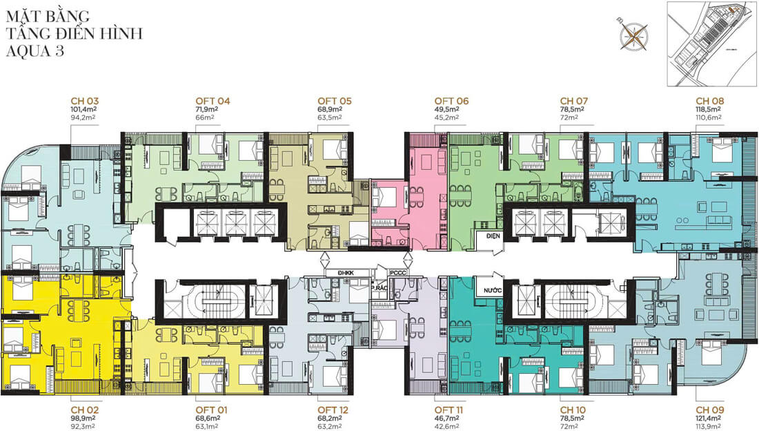 mặt bằng căn hộ golden river bason cho thuê