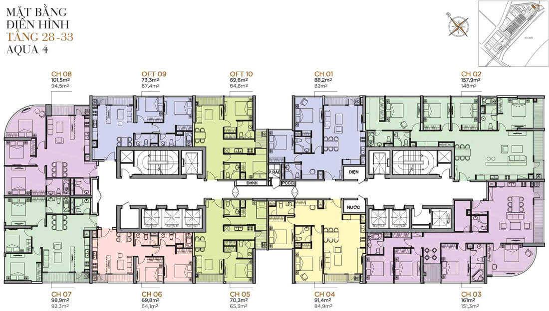 mặt bằng căn hộ golden river bason cho thuê