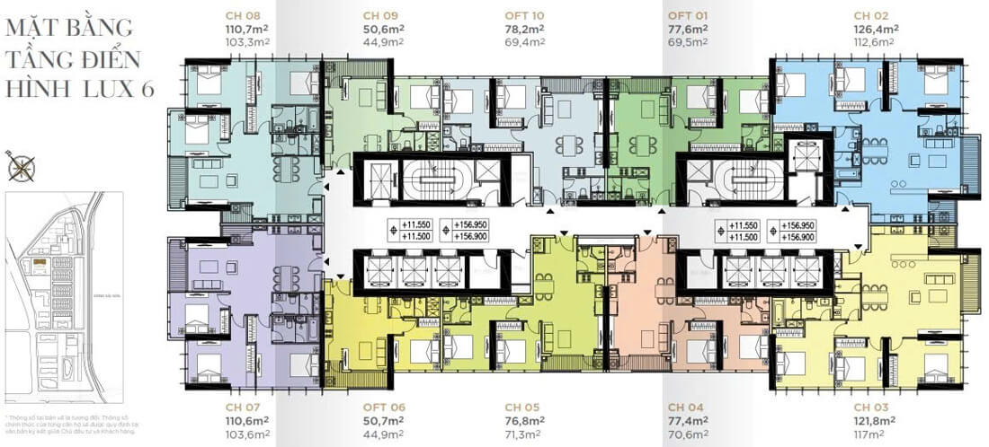 mặt bằng căn hộ golden river bason cho thuê