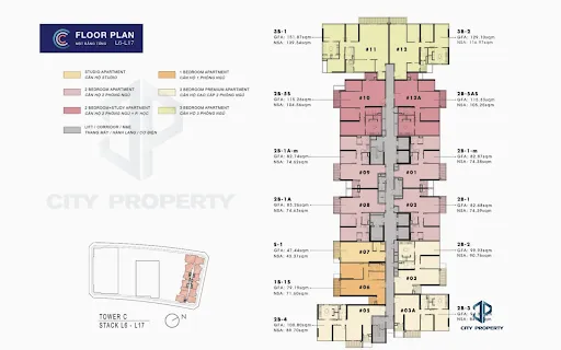mặt bằng căn hộ cho thuê thhe metropole