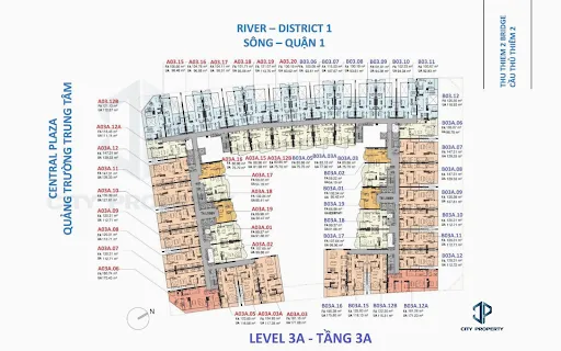 mặt bằng căn hộ cho thuê thhe metropole