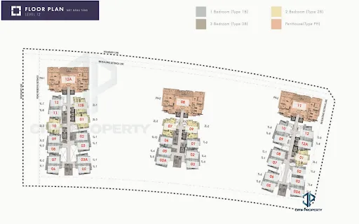 mặt bằng căn hộ cho thuê thhe metropole
