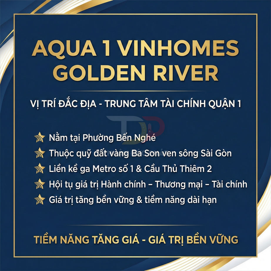 Banner giới thiệu dự án căn hộ Aqua 1 Vinhomes Golden River tại trung tâm tài chính quận 1