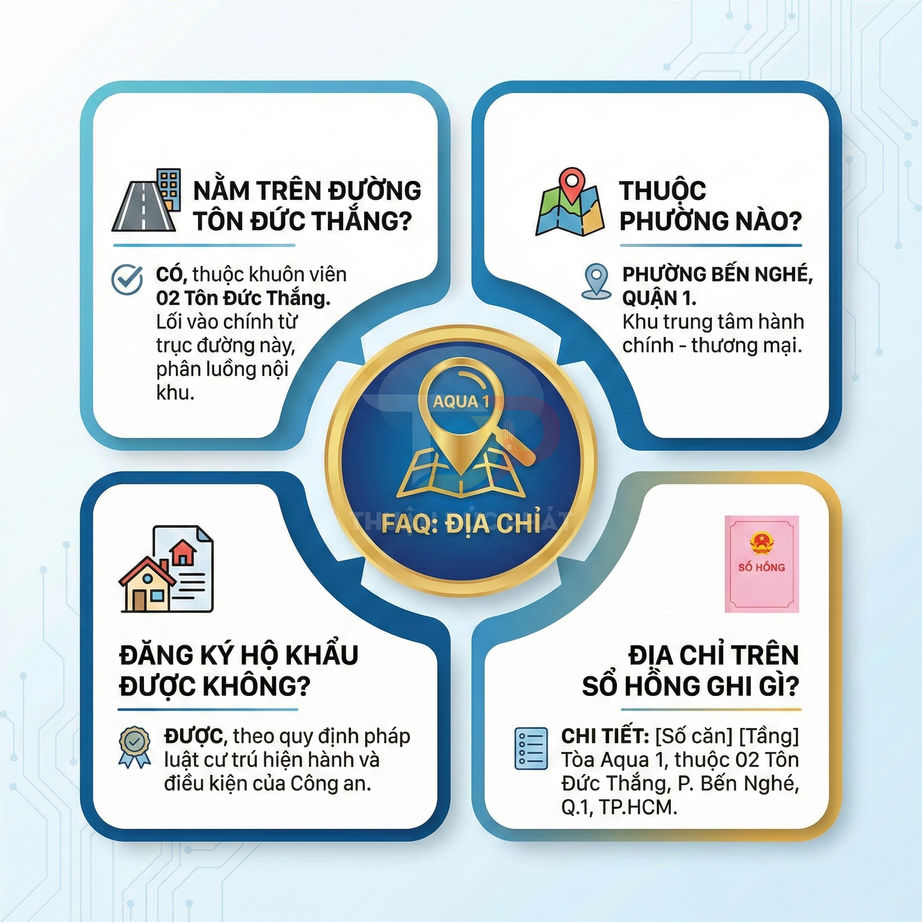 Infographic giới thiệu địa chỉ dự án Aqua 1 tại 02 Tôn Đức Thắng, phường Bến Nghé, Quận 1, TP HCM