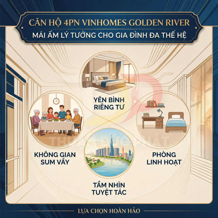 Mặt bằng căn 4 phòng ngủ Vinhomes Golden River cho người mua ở thực cao cấp
