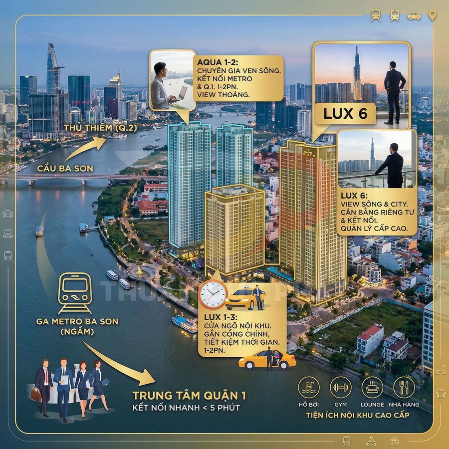 Phối cảnh dự án căn hộ cao cấp ven sông tại trung tâm Quận 1 TP HCM, gần ga metro Ba Son