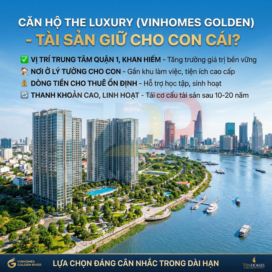 Căn hộ The Luxury Vinhomes Golden River ven sông Sài Gòn, vị trí trung tâm quận 1, tiện ích cao cấp