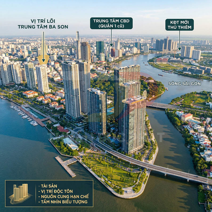 Khu căn hộ cao cấp ven sông Sài Gòn tại trung tâm Ba Son gần CBD quận 1 và khu đô thị mới Thủ Thiêm