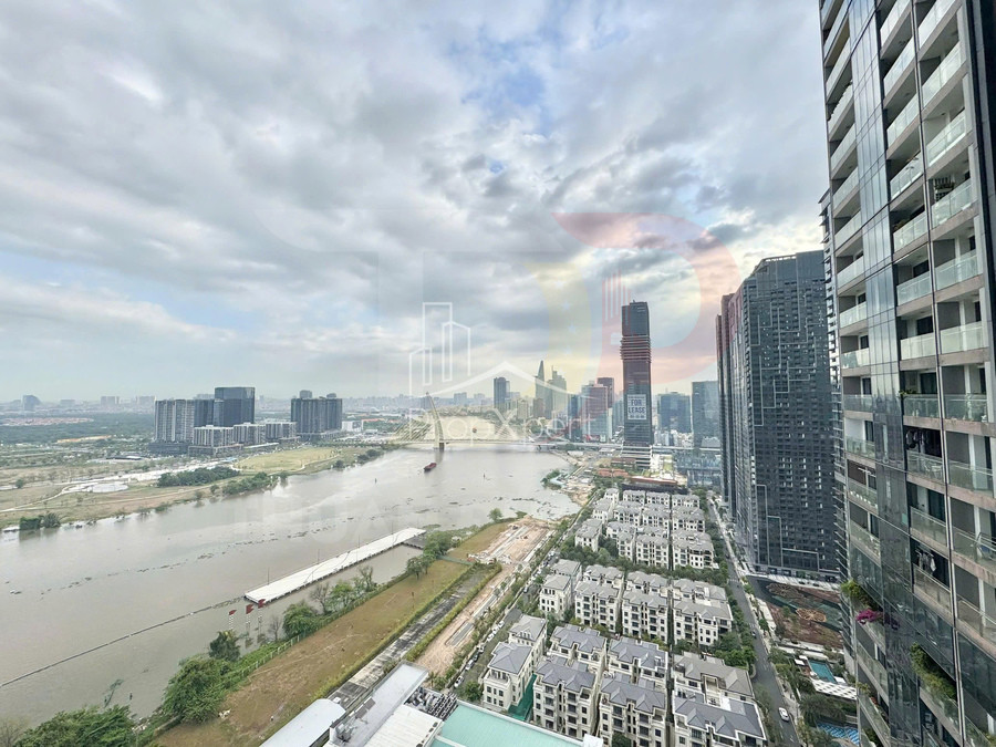 Cho thuê căn hộ Vinhomes Golden River Aqua 3 hai phòng ngủ, view sông Sài Gòn, Bitexco và IFC Marina