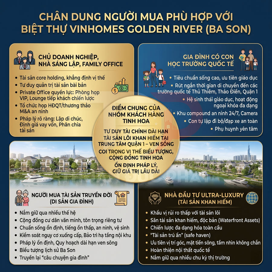 Infographic chân dung khách hàng mua biệt thự Vinhomes Golden River Ba Son và các nhóm khách hàng mục tiêu