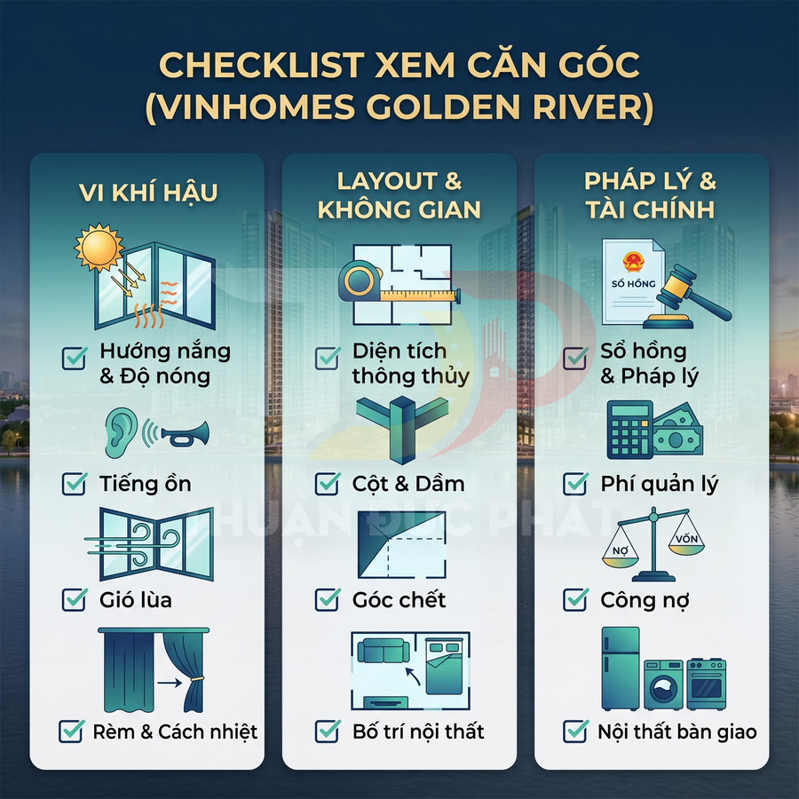 Checklist xem căn góc Vinhomes Golden River với các tiêu chí vi khí hậu, layout không gian và pháp lý tài chính
