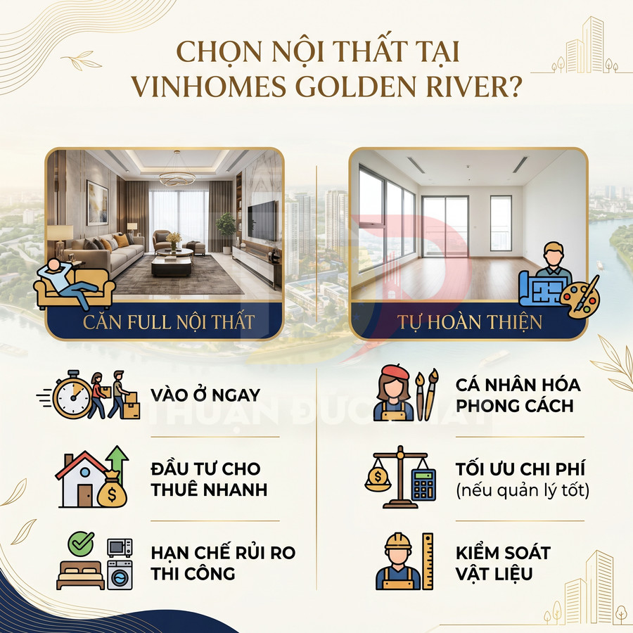 Có nên mua căn full nội thất tại Vinhomes Golden River hay tự hoàn thiện sẽ lợi hơn?