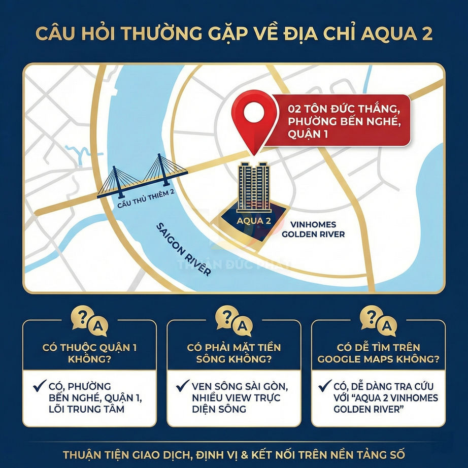 Bản đồ vị trí Aqua 2 Vinhomes Golden River tại 02 Tôn Đức Thắng phường Bến Nghé quận 1 ven sông Sài Gòn