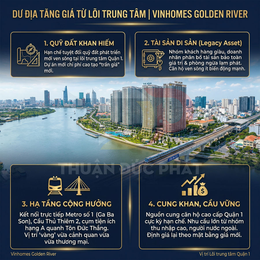 Phối cảnh dự án căn hộ cao cấp Vinhomes Golden River ven sông Sài Gòn trung tâm Quận 1