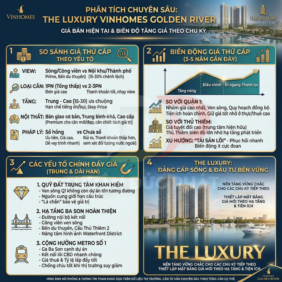 Infographic phân tích chuyên sâu dự án căn hộ cao cấp The Luxury Vinhomes Golden River bên sông Sài Gòn