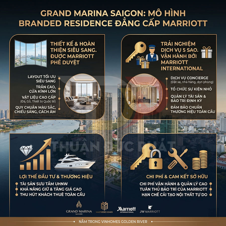 Grand Marina Saigon mô hình căn hộ branded residence cao cấp Marriott bên sông Sài Gòn