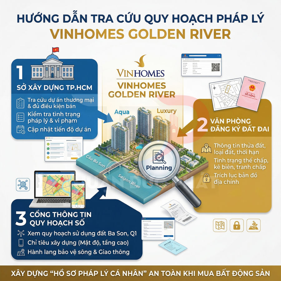 Hướng dẫn tra cứu quy hoạch pháp lý dự án bất động sản Vinhomes Golden River tại TP HCM