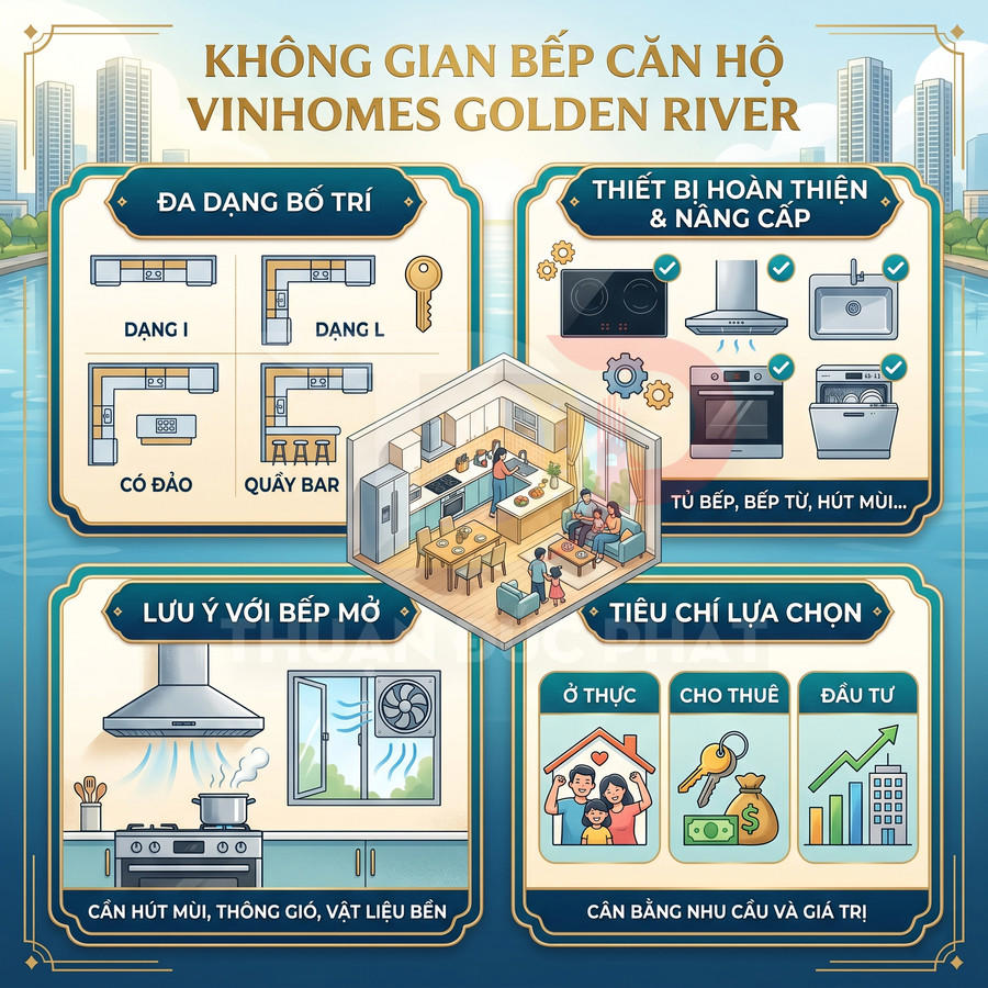 Không gian bếp căn hộ Vinhomes Golden River có hợp với nhu cầu sống hiện đại không?