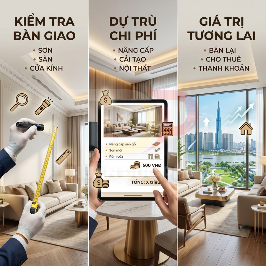 Tư vấn kiểm tra bàn giao và dự trù chi phí nâng cấp nội thất căn hộ cao cấp view sông và tòa nhà Landmark 81