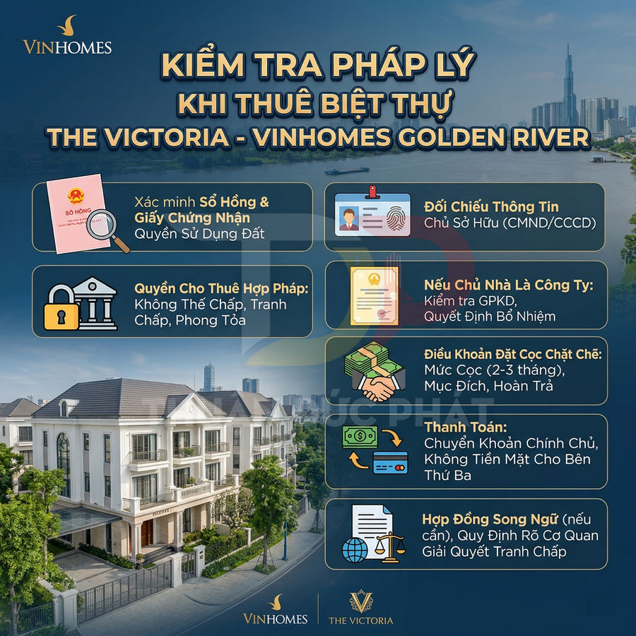 Hướng dẫn kiểm tra pháp lý khi thuê biệt thự The Victoria Vinhomes Golden River kèm hình ảnh biệt thự cao cấp