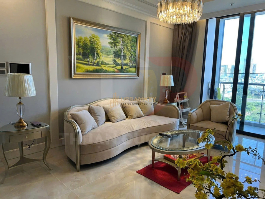 Cho thuê căn hộ Vinhomes Golden River Aqua 3 vòng cung 3 phòng ngủ, 101,4 mét vuông, trực diện sông và thành phố