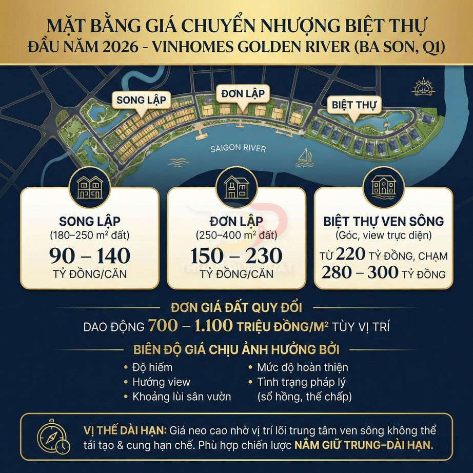 Giá biệt thự tại Vinhomes Golden River hiện nay bao nhiêu? Cập nhật mới nhất