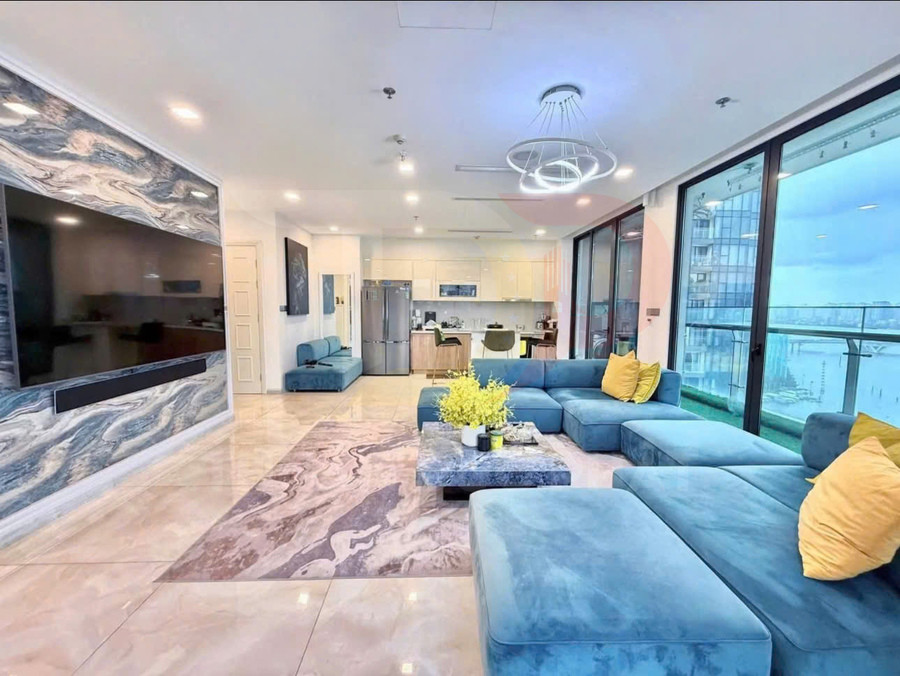 Cho thuê căn hộ Aqua 3 Vinhomes Golden River 3 phòng ngủ 121 mét vuông view sông Sài Gòn và bán đảo Thủ Thiêm