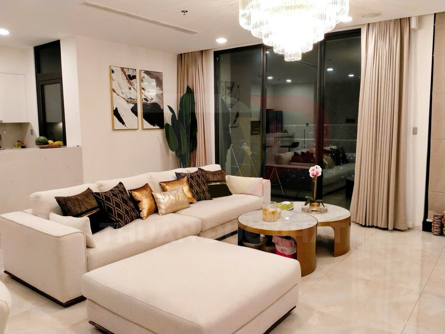 Cho thuê căn hộ Lux 6 Vinhomes Golden River 117m², 3 phòng ngủ, view sông Sài Gòn giá 57 triệu