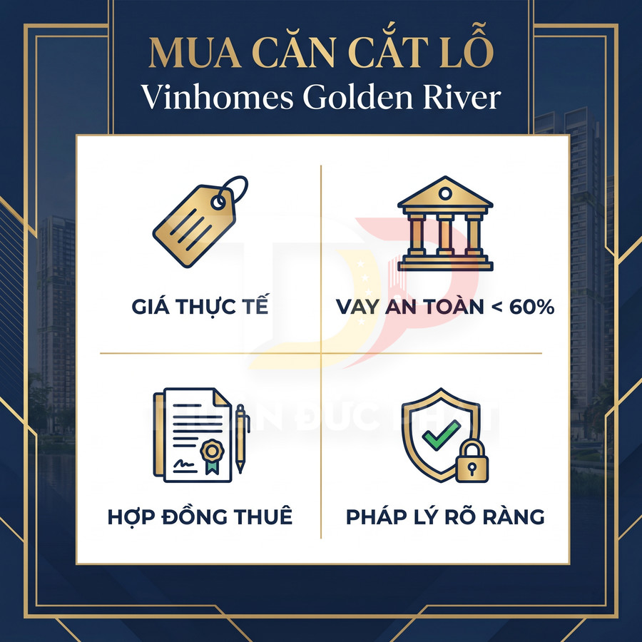 Ưu điểm mua căn hộ cắt lỗ Vinhomes Golden River giá thực tế vay an toàn hợp đồng thuê pháp lý rõ ràng