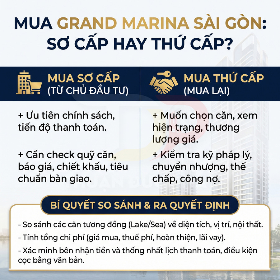 Mua Grand Marina Sài Gòn từ chủ đầu tư hay thị trường thứ cấp?