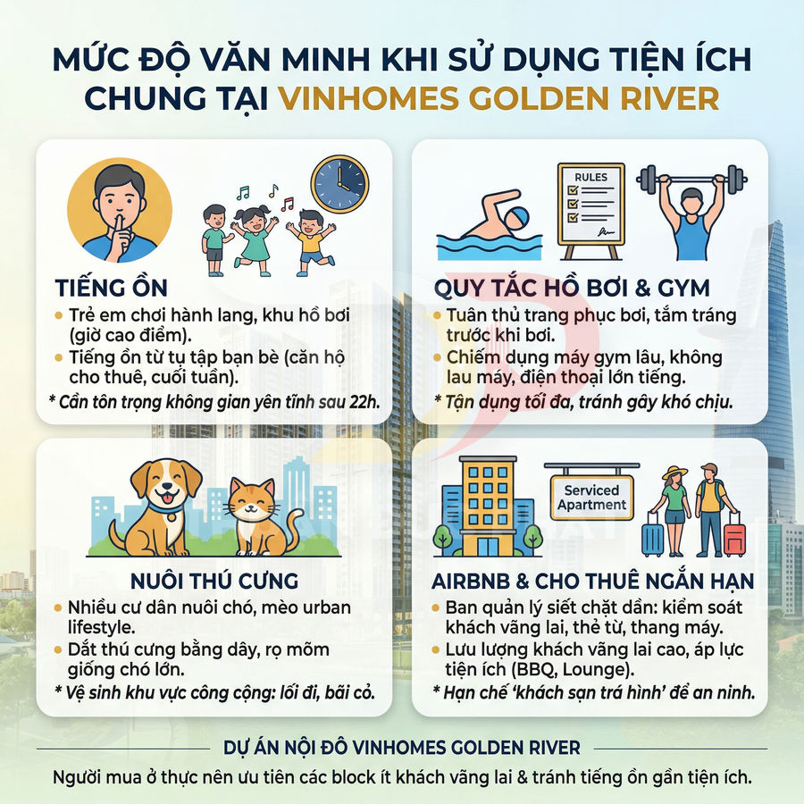 Nội quy sử dụng tiện ích chung và sinh hoạt cư dân tại khu căn hộ Vinhomes Golden River