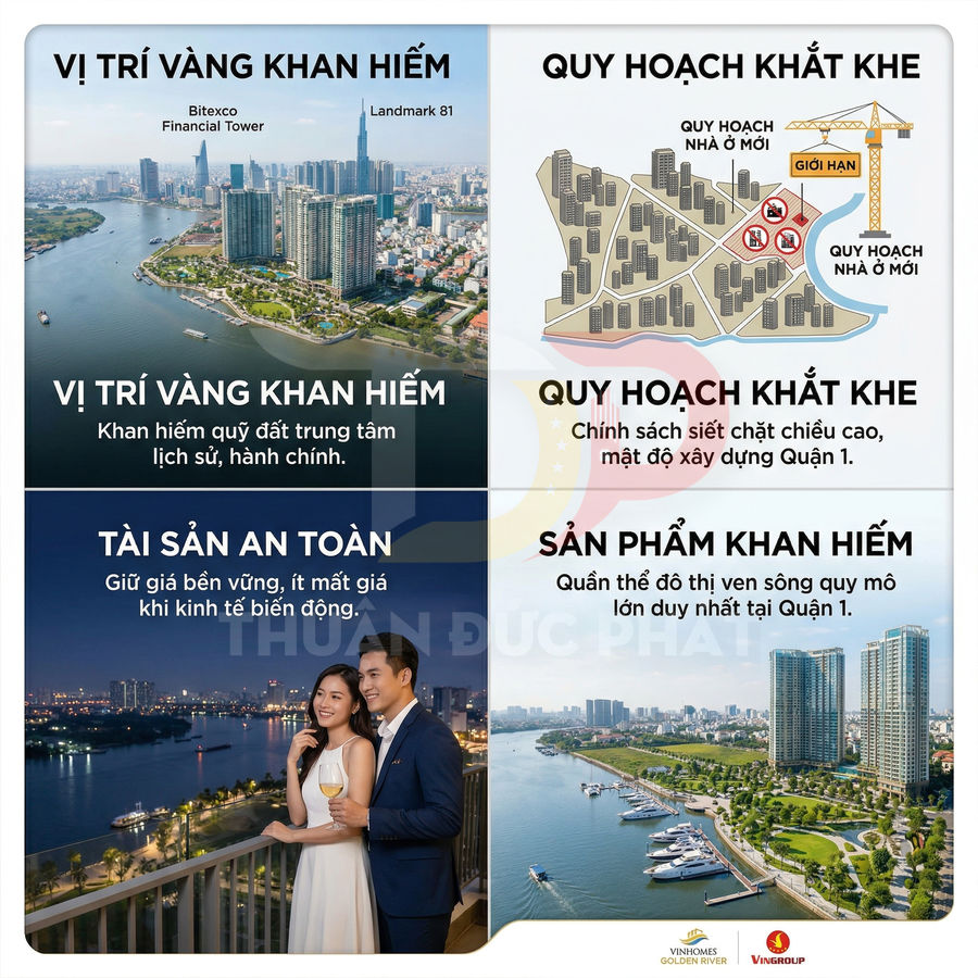 Hình ảnh quảng cáo dự án căn hộ cao cấp Vinhomes Golden River ven sông Sài Gòn, vị trí trung tâm Quận 1