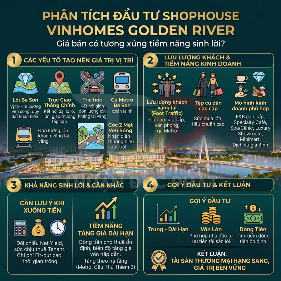 Giá bán shophouse Vinhomes Golden River có hợp lý với tiềm năng kinh doanh không?