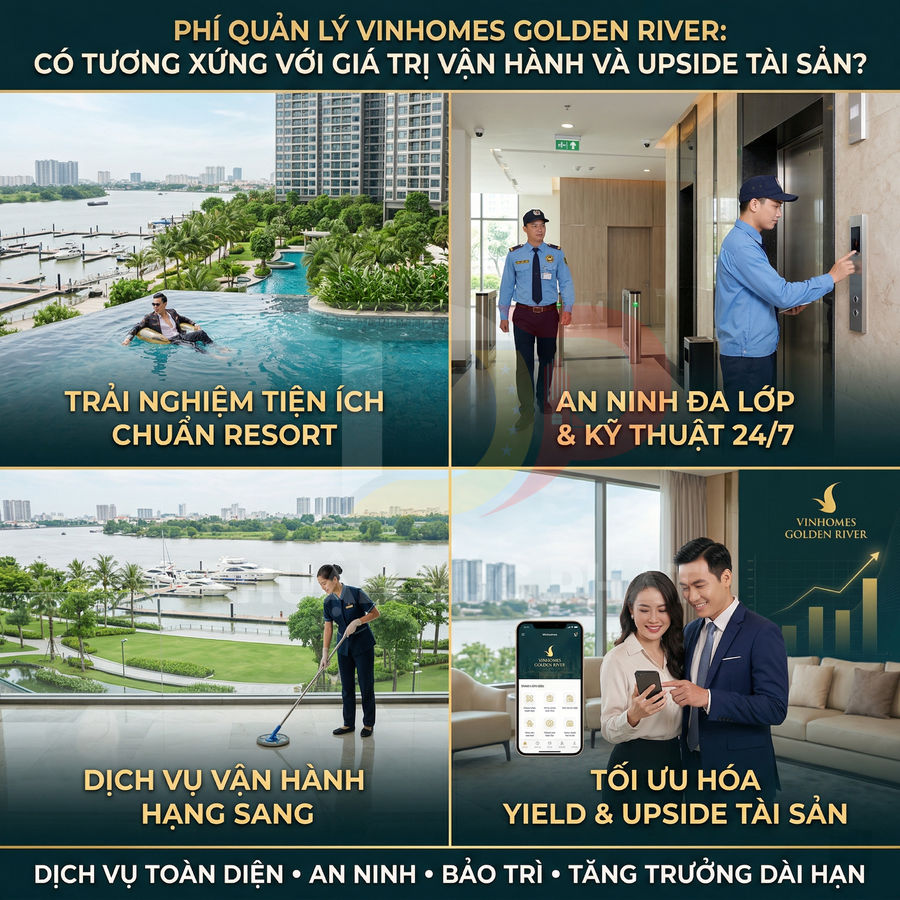 Tiện ích và dịch vụ quản lý cao cấp tại khu căn hộ Vinhomes Golden River bên sông Sài Gòn