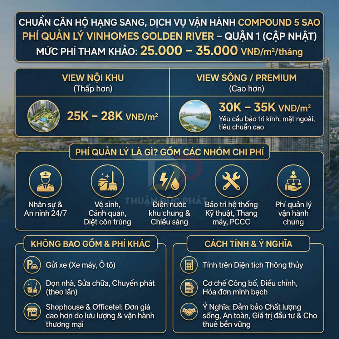 Phí quản lý Vinhomes Golden River hiện nay là bao nhiêu?