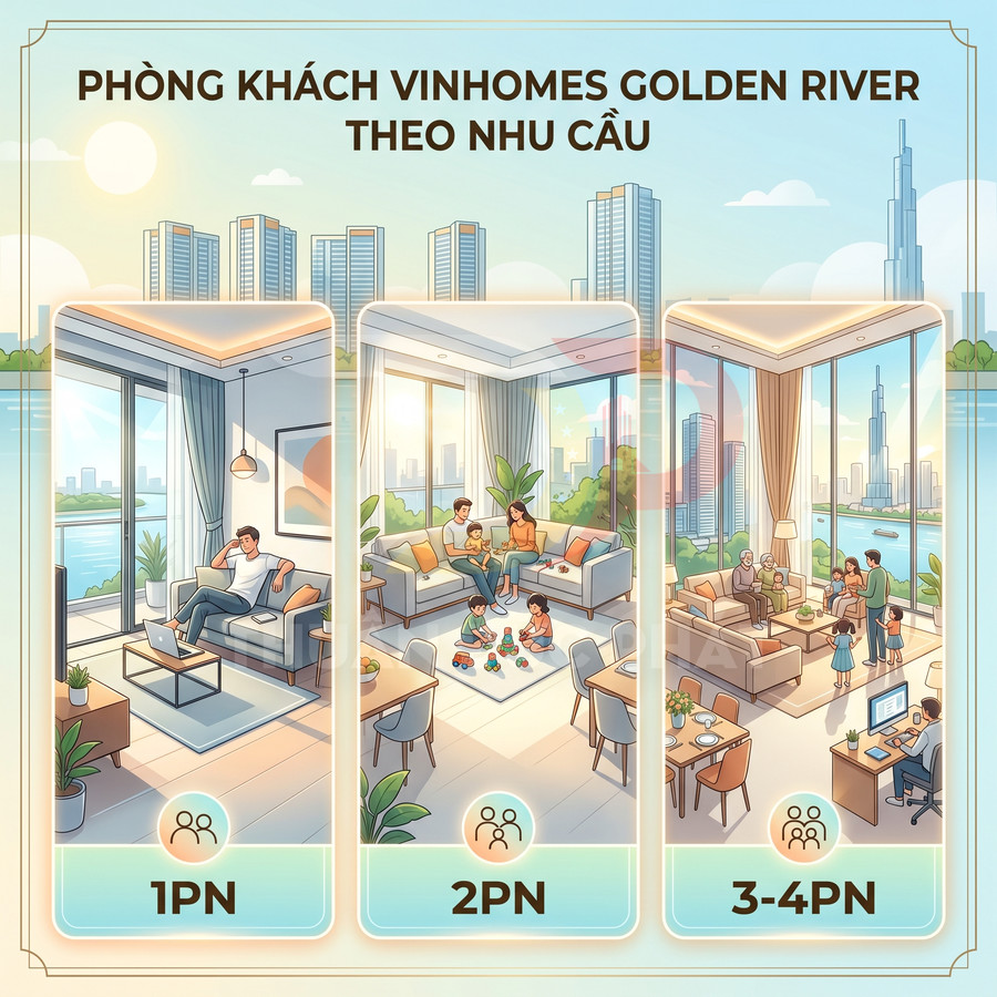 Thiết kế phòng khách tại Vinhomes Golden River có tối ưu cho gia đình ở thực không?