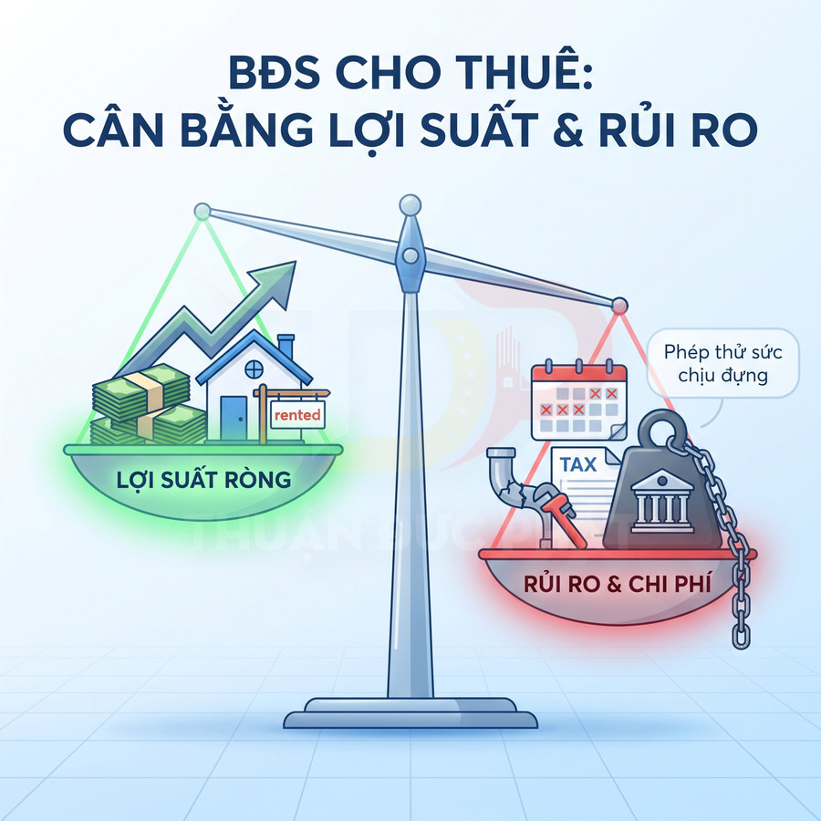 Cân bằng lợi suất cho thuê bất động sản với rủi ro và chi phí như thuế, bảo trì và áp lực tài chính