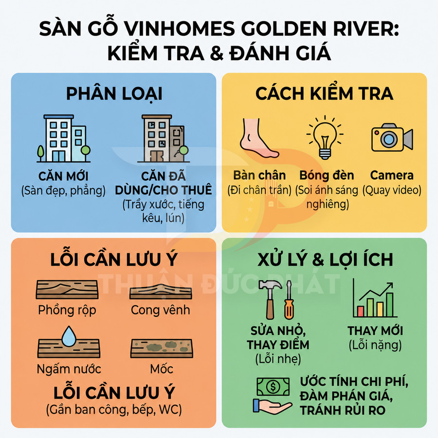 Sàn gỗ căn hộ Vinhomes Golden River có bền không và cách kiểm tra khi nhận nhà